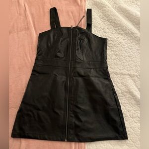 Brand new black leather dress size large